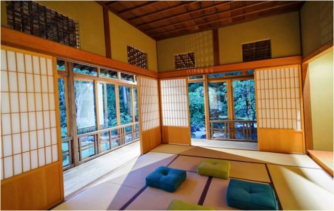 Japanische Innenarchitektur des Wohnzimmers